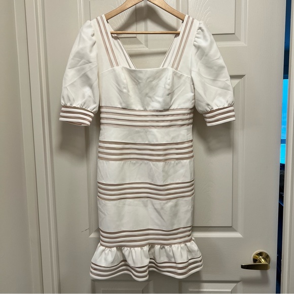 BCBGMaxAzria white mini dress with puff sleeves - Picture 2 of 6